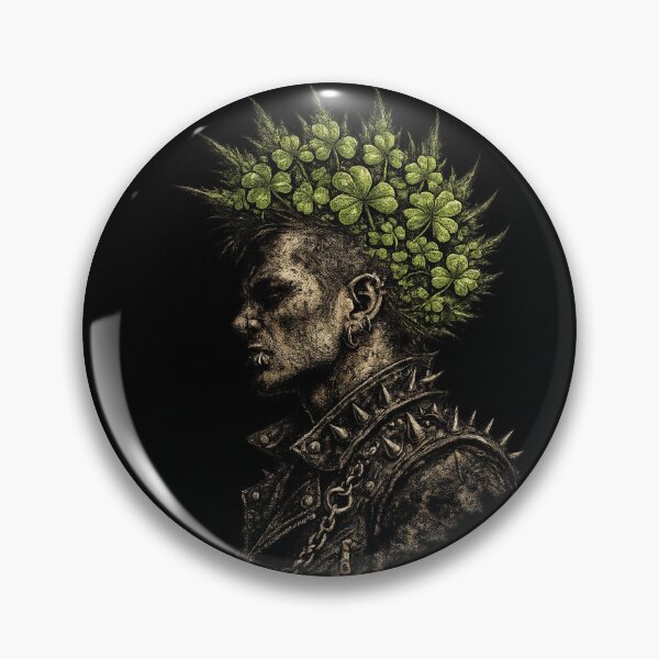 Item preview, Irish Punk Rock Shamrock Mohawk – Rebel Celtic Metal Art designed and sold by PunchDrop.