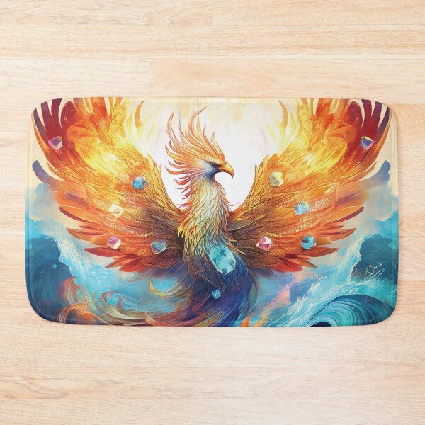 Item preview, Phoenix Rising Over the Sea at Sunset – Vibrant Fire and Water Fantasy Art designed and sold by MDKey DESIGN.