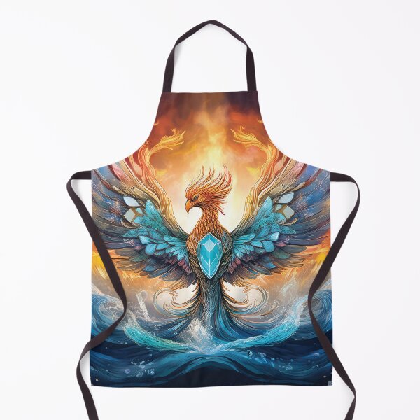 Item preview, Diamond Heart Phoenix – Elemental Fire and Water Fantasy Illustration designed and sold by MDKey DESIGN.