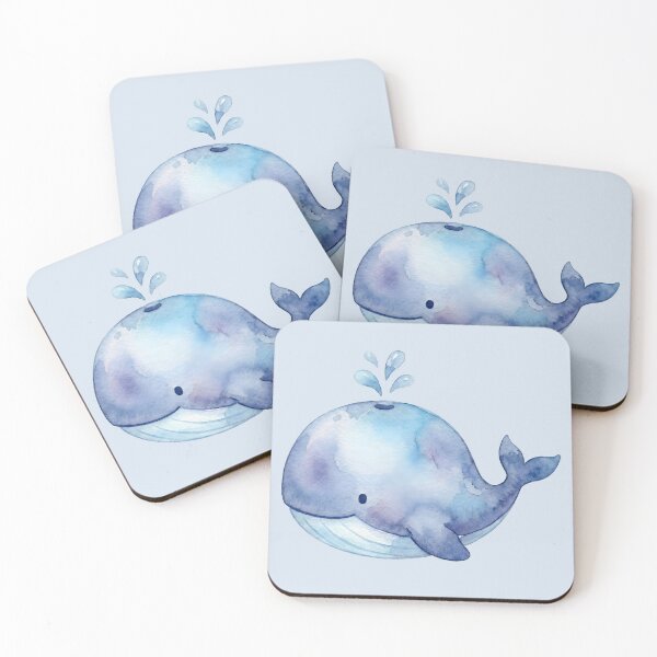 Item preview, Cute Watercolor Blue Whale designed and sold by Imaginationbeyond.