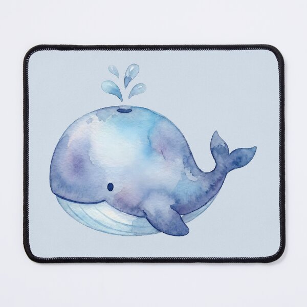 Item preview, Cute Watercolor Blue Whale designed and sold by Imaginationbeyond.