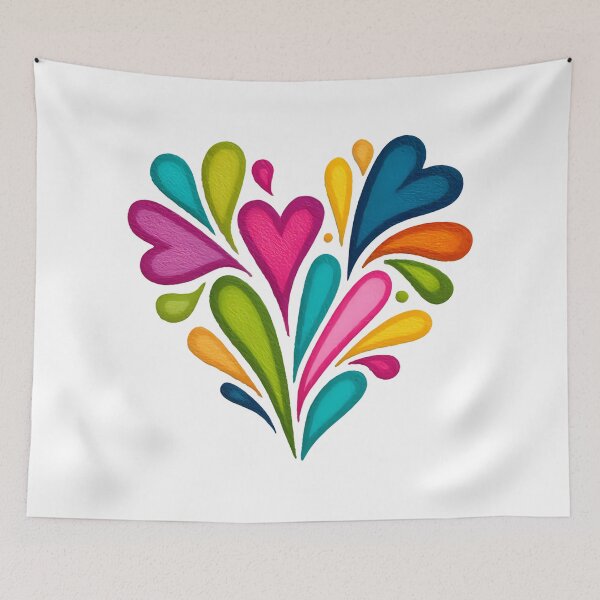 Item preview, Colorful Abstract Heart Burst Saint Valentine's Day - Vibrant Paint Splash Love Explosion Art Print designed and sold by DesignArtist.ia.