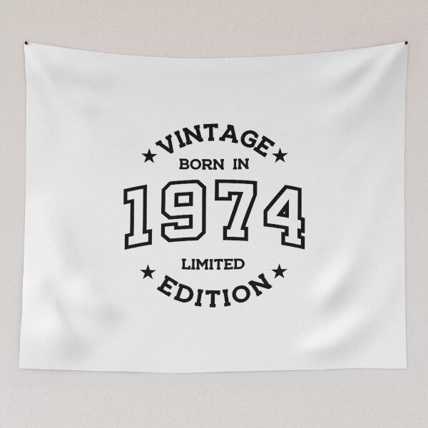 Item preview, Born in 1974 - Retro Style Print Black designed and sold by Viktor Milana.
