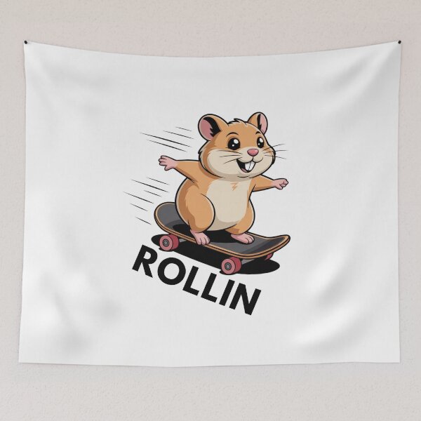 Item preview, Full Speed Hamster Skateboard Funny Cartoon Design designed and sold by JustFunnyStuff.