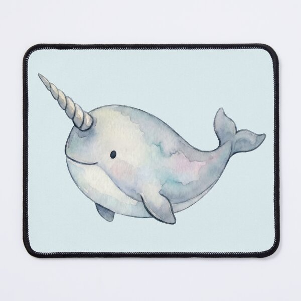 Item preview, Cute Watercolor Narwhal - Unicorn of the Sea Nursery Art designed and sold by Imaginationbeyond.