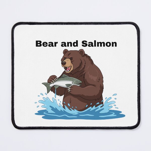 Item preview, Bear and Salmon – Wild Nature Strength & Survival Quote Design designed and sold by Fouziaart08.