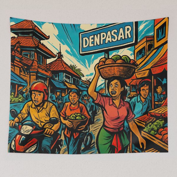 Item preview, Denpasar, city | Comics stylCartoone -  designed and sold by ComicsFactory.