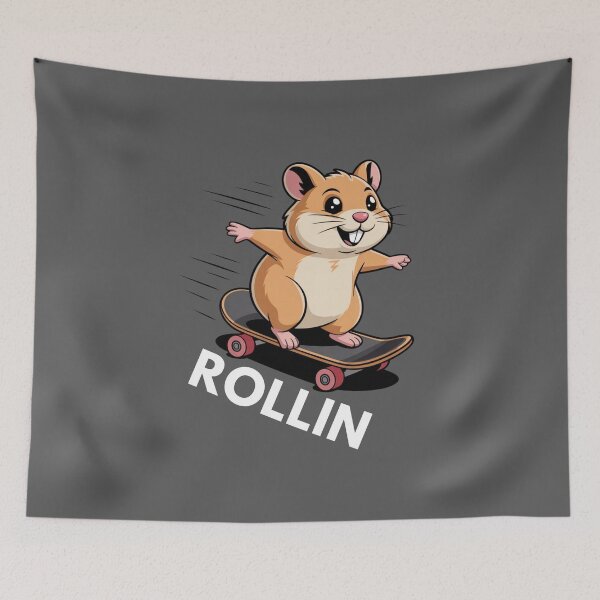 Item preview, Full Speed Hamster Skateboard Funny Cartoon Design designed and sold by JustFunnyStuff.