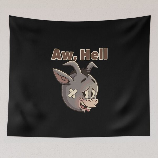 Item preview, Aw, Hell – Funny Donkey Face Cartoon Graphic   designed and sold by  MOHAMED.