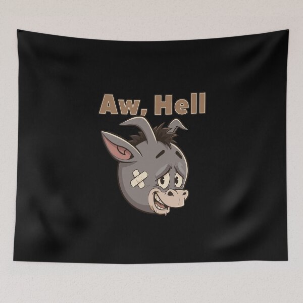 Item preview, Aw, Hell – Funny Donkey Face Cartoon  designed and sold by Evaevonechi.