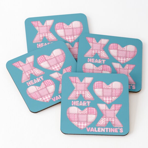 Item preview, Cozy Pink Patchwork Love - Valentine's Heart & XOXO Pattern designed and sold by Italian Ink Studio.