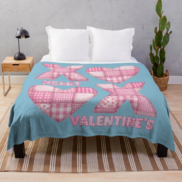 Item preview, Cozy Pink Patchwork Love - Valentine's Heart & XOXO Pattern designed and sold by Italian Ink Studio.