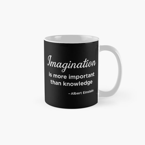 Item preview, Imagination Over Knowledge – Albert Einstein Quote Minimalist Design (White Font) designed and sold by TshirtsLabs.