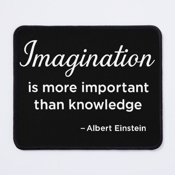 Item preview, Imagination Over Knowledge – Albert Einstein Quote Minimalist Design (White Font) designed and sold by TshirtsLabs.