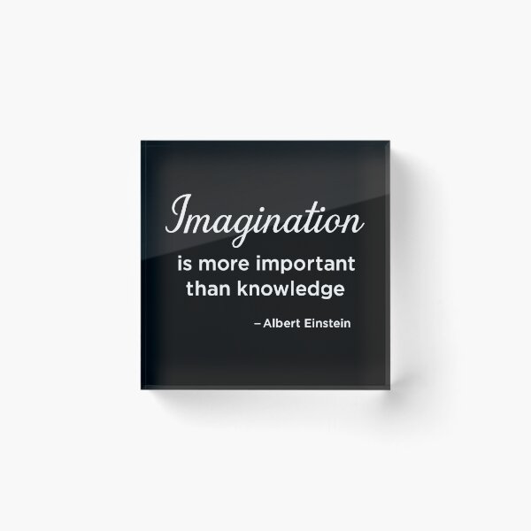 Item preview, Imagination Over Knowledge – Albert Einstein Quote Minimalist Design (White Font) designed and sold by TshirtsLabs.