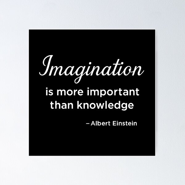Item preview, Imagination Over Knowledge – Albert Einstein Quote Minimalist Design (White Font) designed and sold by TshirtsLabs.
