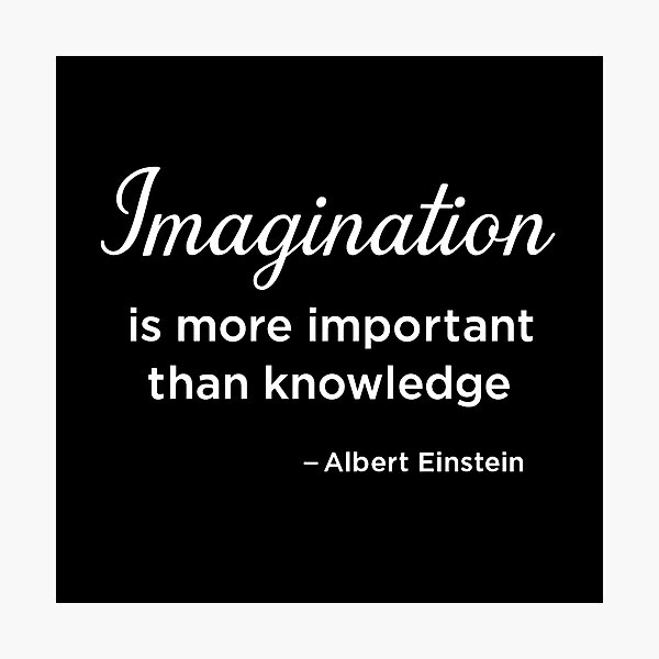 Item preview, Imagination Over Knowledge – Albert Einstein Quote Minimalist Design (White Font) designed and sold by TshirtsLabs.