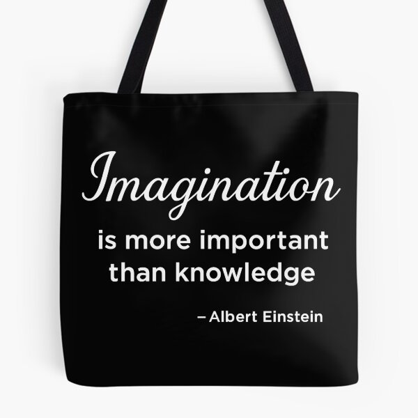 Item preview, Imagination Over Knowledge – Albert Einstein Quote Minimalist Design (White Font) designed and sold by TshirtsLabs.
