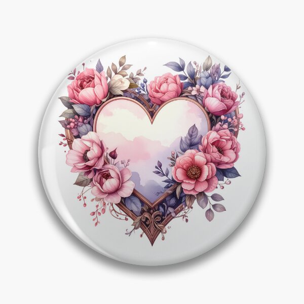 Item preview, Elegant Floral Heart Frame – Romantic Watercolor Love Art designed and sold by Beamiverse.