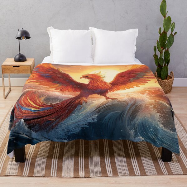 Item preview, Mythical Phoenix Soaring Above Crashing Waves designed and sold by MDKey DESIGN.