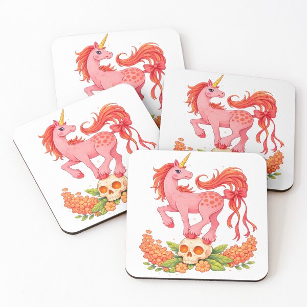 Item preview, Cute Gothic Unicorn with Skull and Flowers – Dark Fantasy Aesthetic designed and sold by Maryna_Reine.