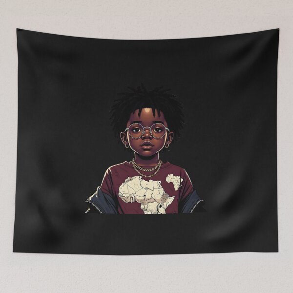 Item preview, Little Black Boy With Africa Map Cool Kid Black history  designed and sold by GrumpySableye.