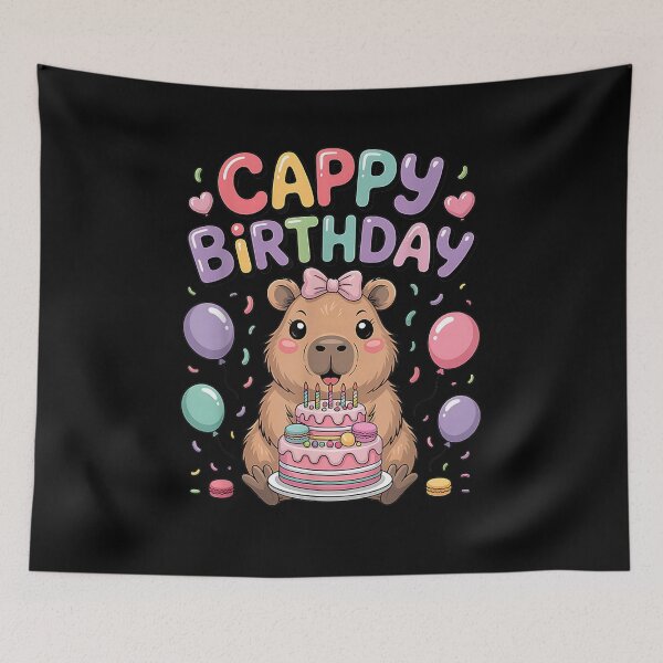 Item preview, Capybara Birthday Girl Capybara Animal Lovers Bow Party Art for Men Women Kids , Capybara Gift Lover  designed and sold by DZIRI NAJAT.