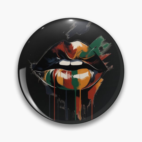 Item preview, Abstract Lips Colorful Paint Splatter Black history Art designed and sold by GrumpySableye.