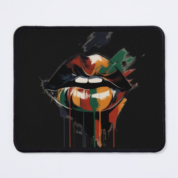 Item preview, Abstract Lips Colorful Paint Splatter Black history Art designed and sold by GrumpySableye.