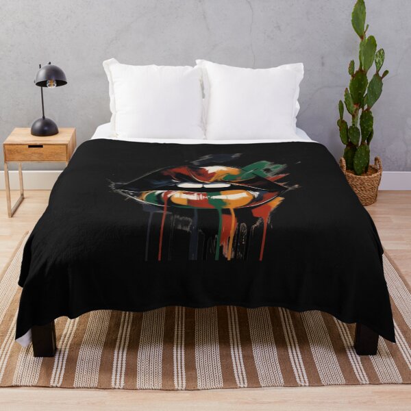 Item preview, Abstract Lips Colorful Paint Splatter Black history Art designed and sold by GrumpySableye.