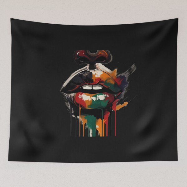 Item preview, Black history Abstract Lips Colorful Paint Drip designed and sold by GrumpySableye.