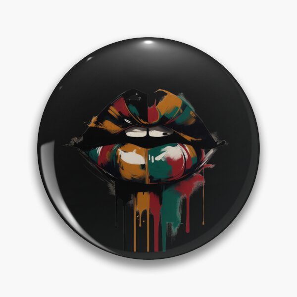 Item preview, Black history Abstract Lips Colorful Paint Splatter Art designed and sold by GrumpySableye.