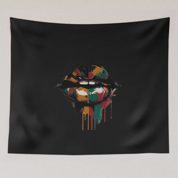 Item preview, Black history Abstract Lips Colorful Paint Splatter Art designed and sold by GrumpySableye.