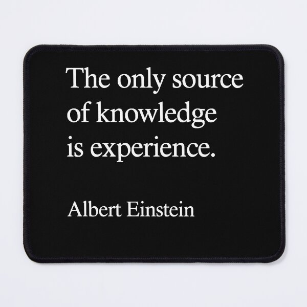 Item preview, The Only Source of Knowledge Is Experience – Albert Einstein Quote Design (White Font) designed and sold by TshirtsLabs.