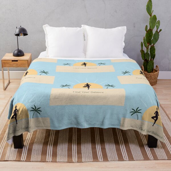 Item preview, Find Your Balance Yoga Tree Pose Sunset Beach Tropical Zen Art designed and sold by SplashTastic.