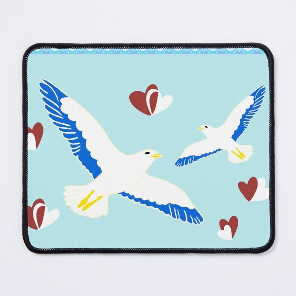 Item preview, Kawaii Seagulls – Totem Animal of Freedom, Love and Heart Connection designed and sold by Herami.