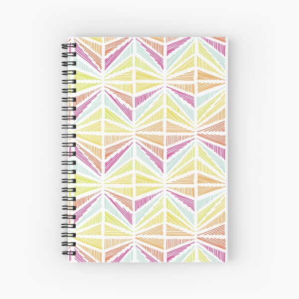 Bright Geometric Lines Pattern Spiral Notebook