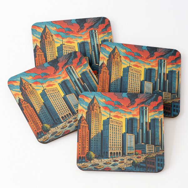 Item preview, Detroit, city | Comics stylCartoone -  designed and sold by ComicsFactory.