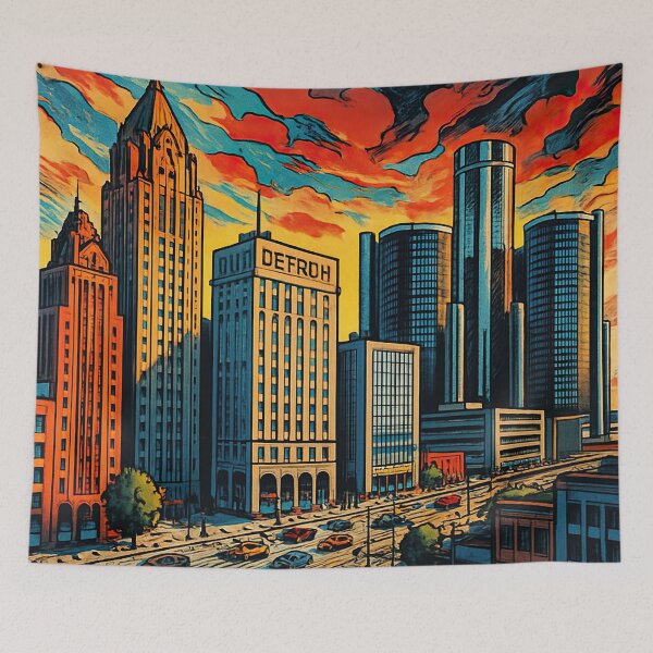 Item preview, Detroit, city | Comics stylCartoone -  designed and sold by ComicsFactory.