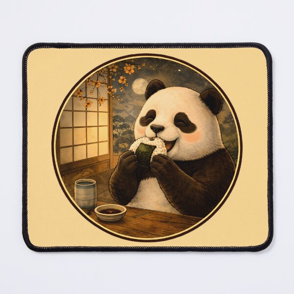 Item preview, Moonlit Onigiri Panda Feast – Cozy Japanese Art designed and sold by CogoPrints.