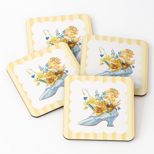 Item preview, Vintage shoe with flowers illustration designed and sold by Vintage-Nursery.