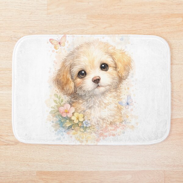 Aperçu de l'œuvre Illustration mignonne d'un chiot à l'aquarelle créée et vendue par Luana Arts.