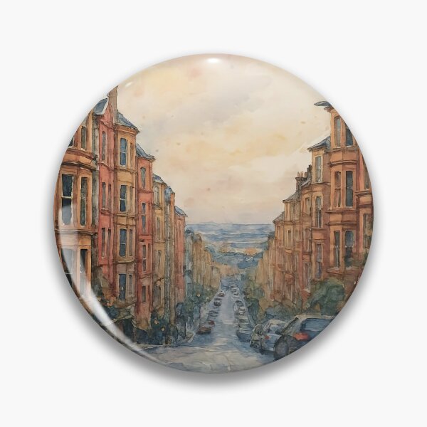 Item preview, Glasgow's Gardner Street Watercolour Canvas Print designed and sold by davidelder.