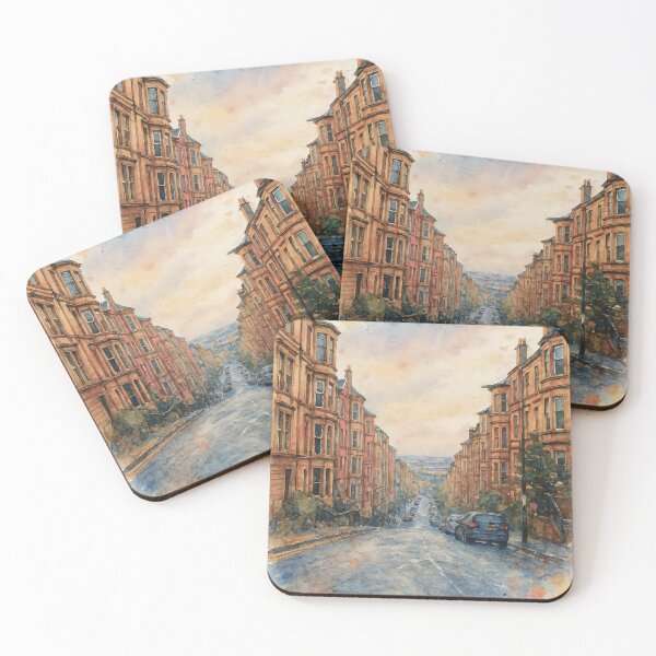 Item preview, Glasgow's Gardner Street Watercolour Canvas Print designed and sold by davidelder.