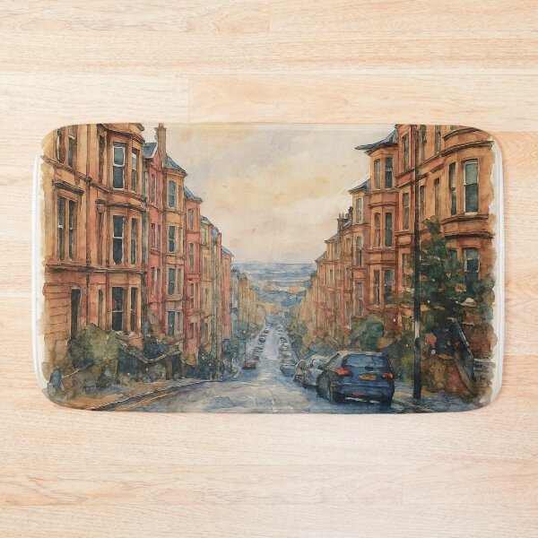 Item preview, Glasgow's Gardner Street Watercolour Canvas Print designed and sold by davidelder.