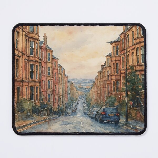 Item preview, Glasgow's Gardner Street Watercolour Canvas Print designed and sold by davidelder.