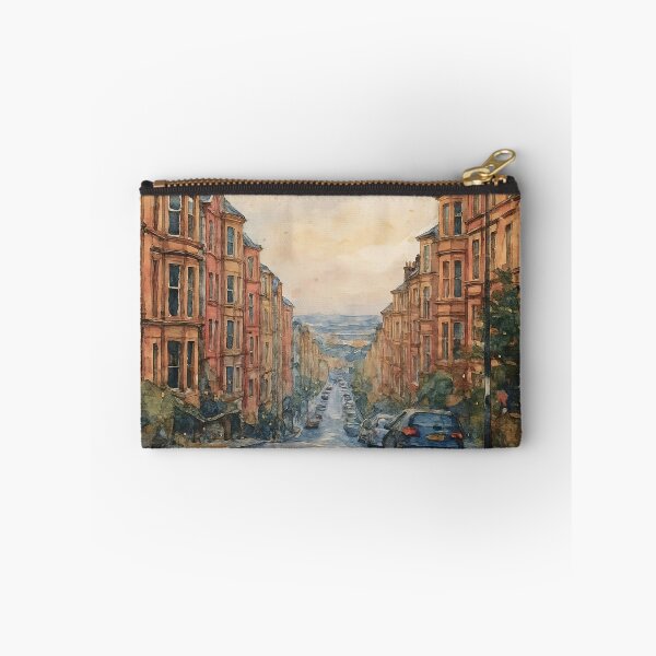 Item preview, Glasgow's Gardner Street Watercolour Canvas Print designed and sold by davidelder.