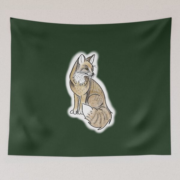 Item preview, Stylized Fox Sitting – Color Line Art Illustration designed and sold by JRose Designs.