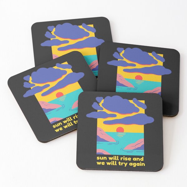 Item preview, Sun Will Rise and We Will Try Again - Retro Minimalist Sunset Quote designed and sold by Wonder Pixel Studio.
