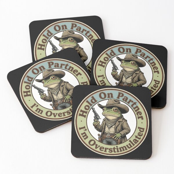 Item preview, Hold on partner im overstimulated cowboy frog western designed and sold by Star3NowForMe.